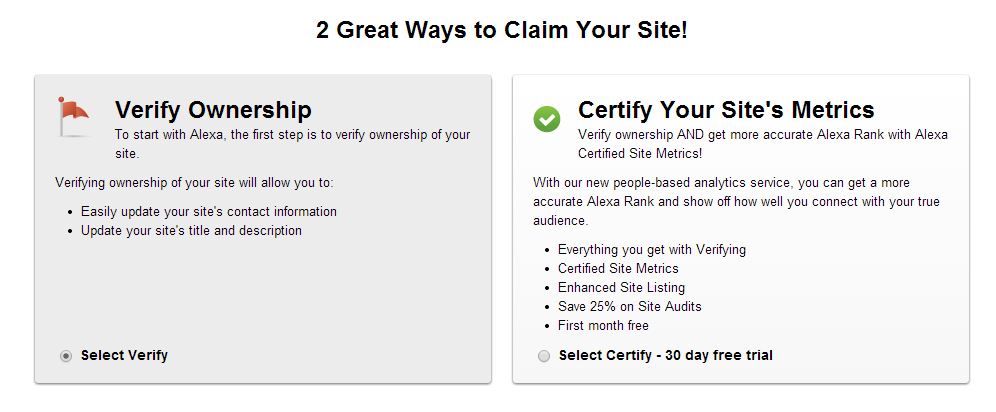 Varify blog or website Alexa no credit card