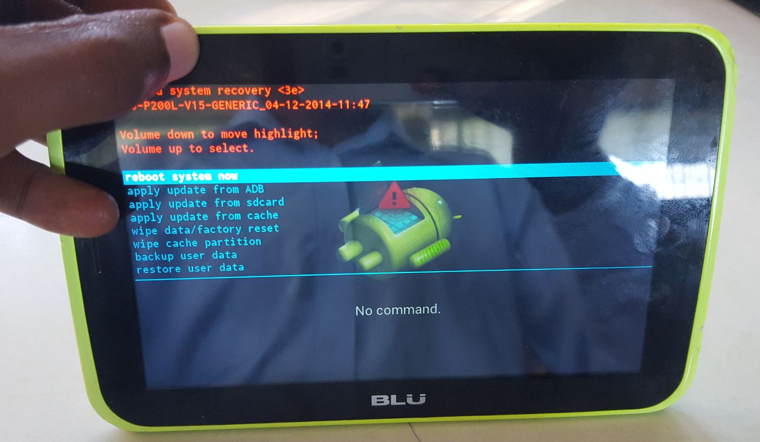 How to factory reset blu tablet