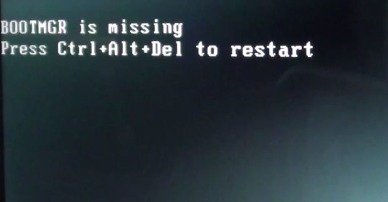 Bootmgr is missing press ctrl alt del to restart windows 7 что делать