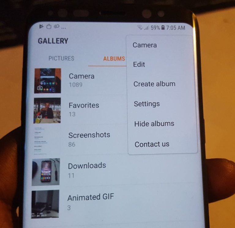 Hide Albums in the Samsung Gallery App Galaxy S8,S8 Plus and Note 8