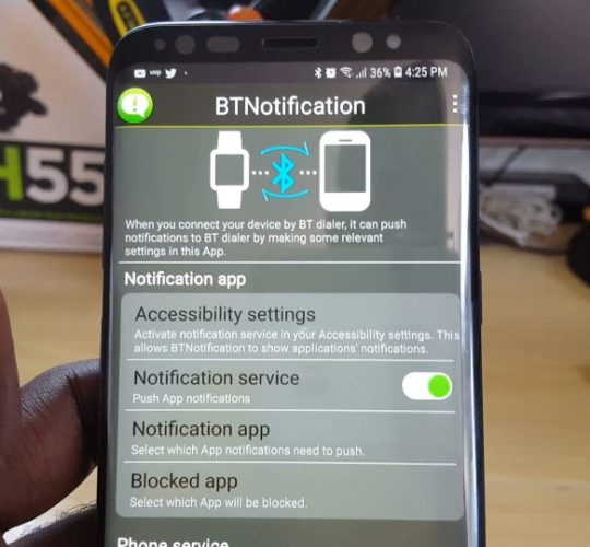 bt notifier app for u8 smartwatch