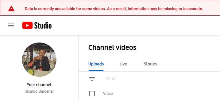 Data Is Currently Unavailable For Some Videos Youtube Studio Fix Blogtechtips